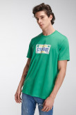 Camiseta básica manga corta estampada.