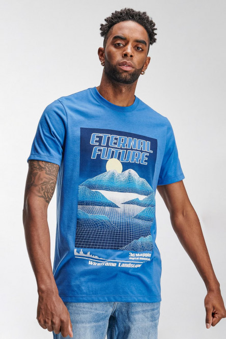Camiseta básica manga corta estampada