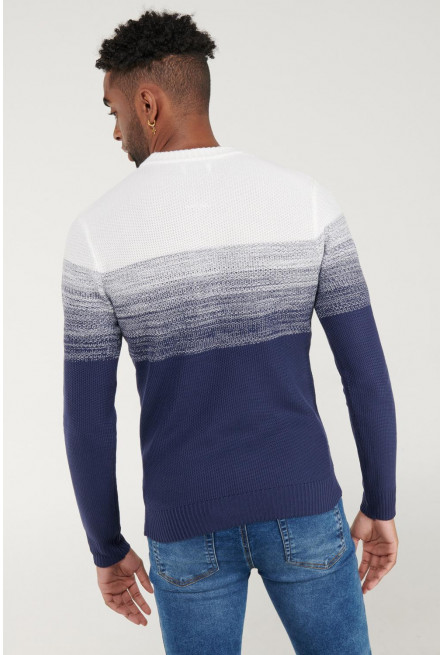 Suéter  cuello redondo en tono degradado