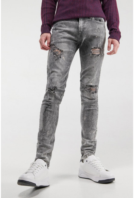 Jean skinny estampado y rotos