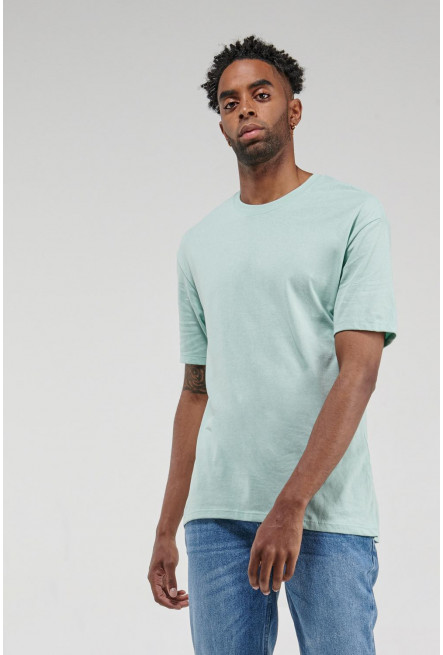 Camiseta básica manga corta unicolor.