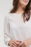 Blusa unicolor manga larga