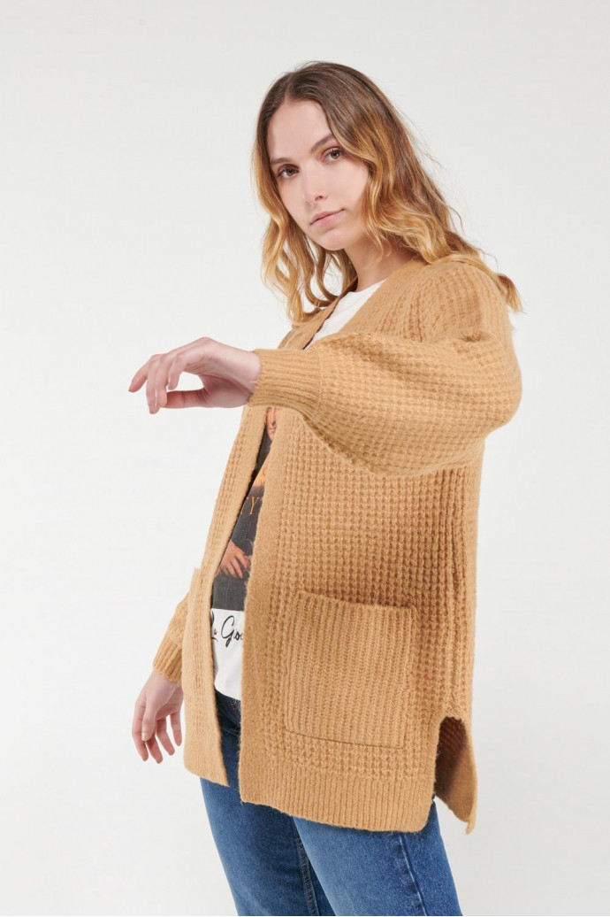 Cardigan tejido con bolsillos
