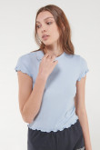 Camiseta, manga  corta, cuello redondo, unicolor.