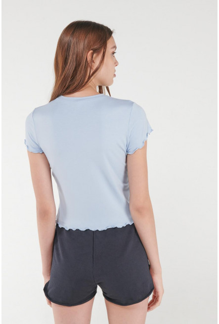 Camiseta, manga  corta, cuello redondo, unicolor.