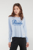 Camiseta, manga ranglan con frente estampado de Snoopy.