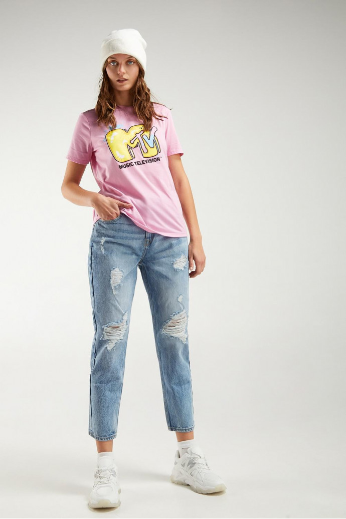 Camiseta manga corta estampada de MTV.