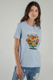 Camiseta manga corta estampado de CatDog.